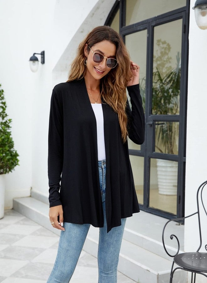Newchoice Womens Cardigan Sweaters Lightweight Loose Casual Long Sleeve Open Front Cardigans Dusters Plus Size (Black, XXXL) - Image 5